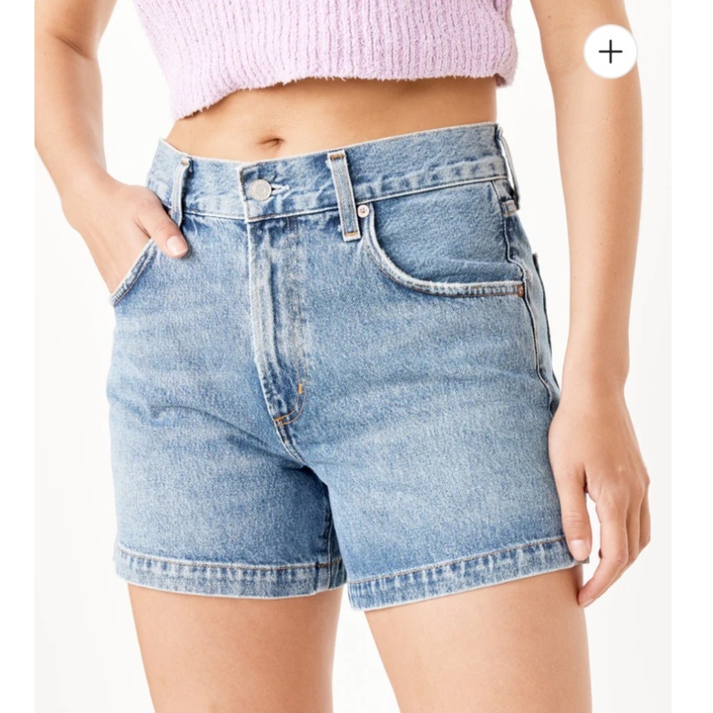 **SOLD** Agolde Carpenter Light Blue Denim Women's Shorts.